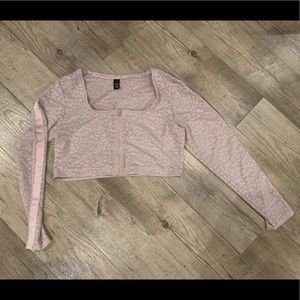 Victoria Secret Sport Cheetah zipped crop top
